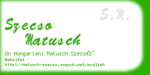 szecso matusch business card